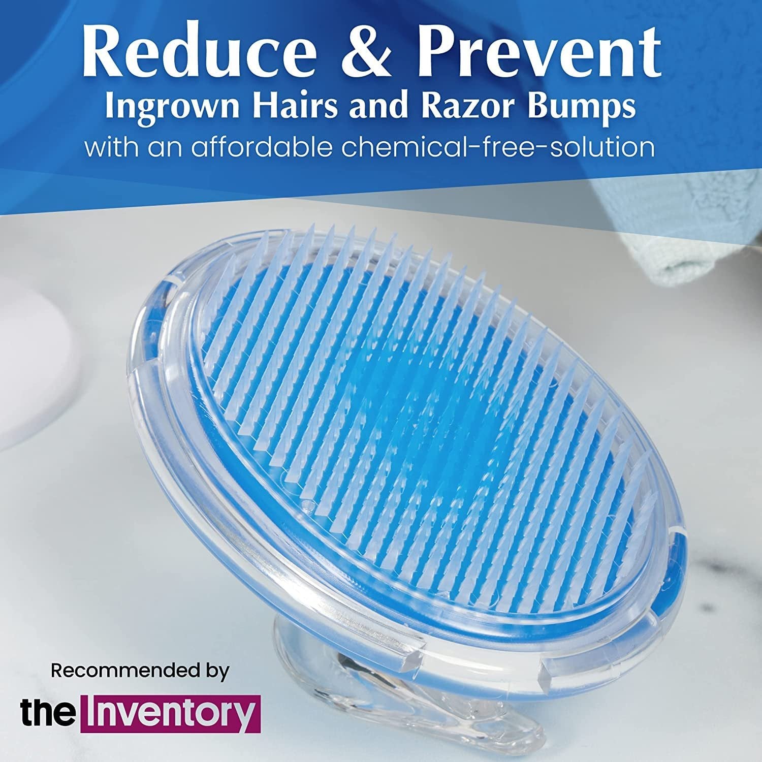 Dylonic Exfoliating Body Scrub + Razor Bump Brush & Pads - 2pk Blue/Blue - Skin Care for Ingrown Hairs, Shaving Irritation, Strawberry Legs, Armpit, Bikini