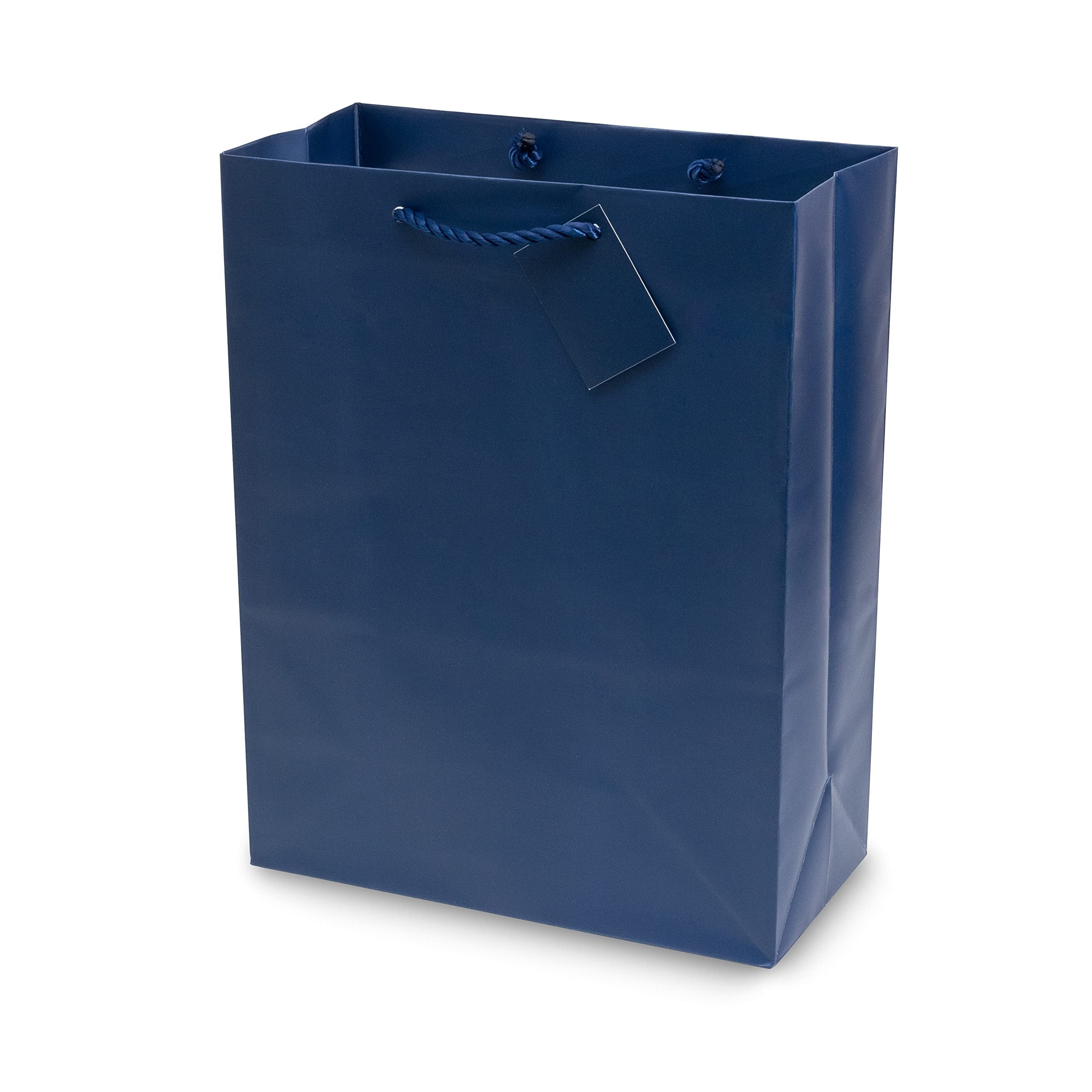 Large Navy Paper Gift Bags 10x5x13 - 12 Pack with Rope Handles - Perfect for Events, Birthdays, Weddings - Free Shipping!