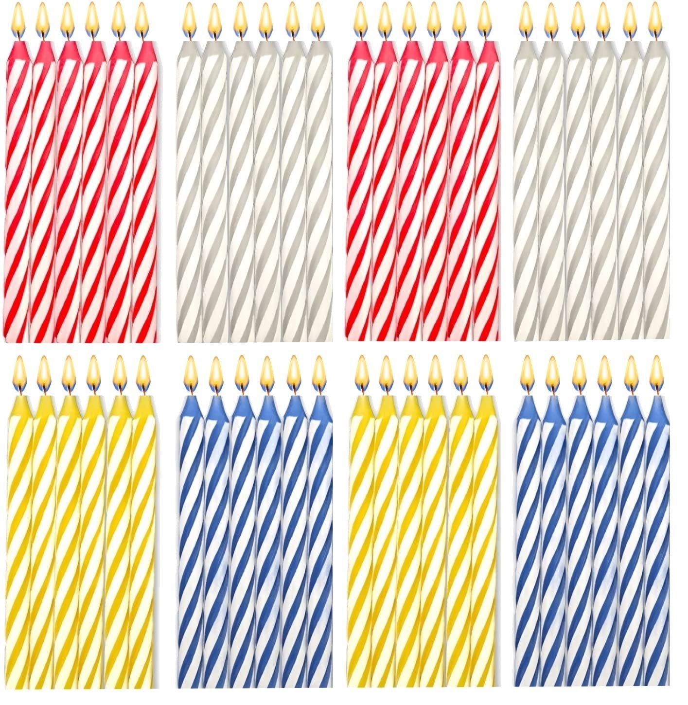 Bundaloo 72-Pack Birthday Candles - Free Shipping - Pink/Yellow/Blue -