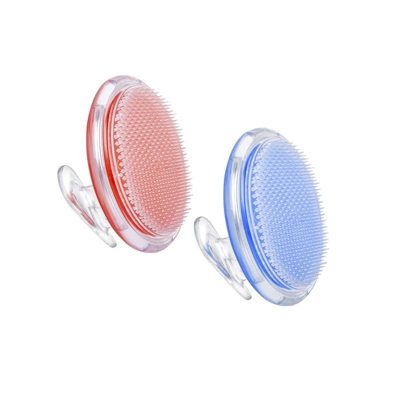 Dylonic Exfoliating Body Scrub Razor Bump Brush + Ingrown Hair Pads - 2pk Orange/Blue, Red, After Waxing Skin Care for Shaving Irritation, Strawberry Legs, Armpit, Bikini