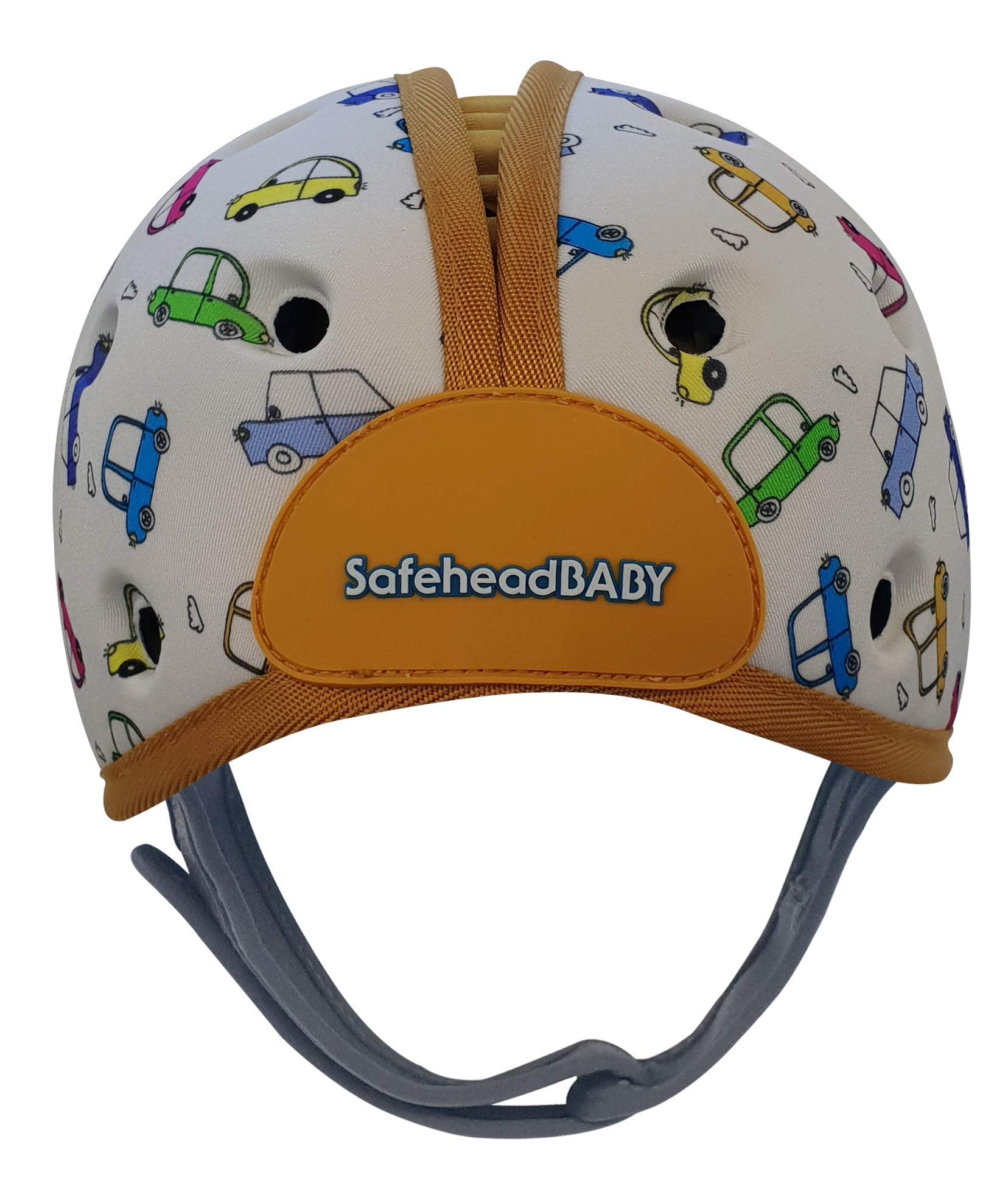 SafeheadBABY Infant Safety Helmet - Expandable & Adjustable - Cars Orange - One Size