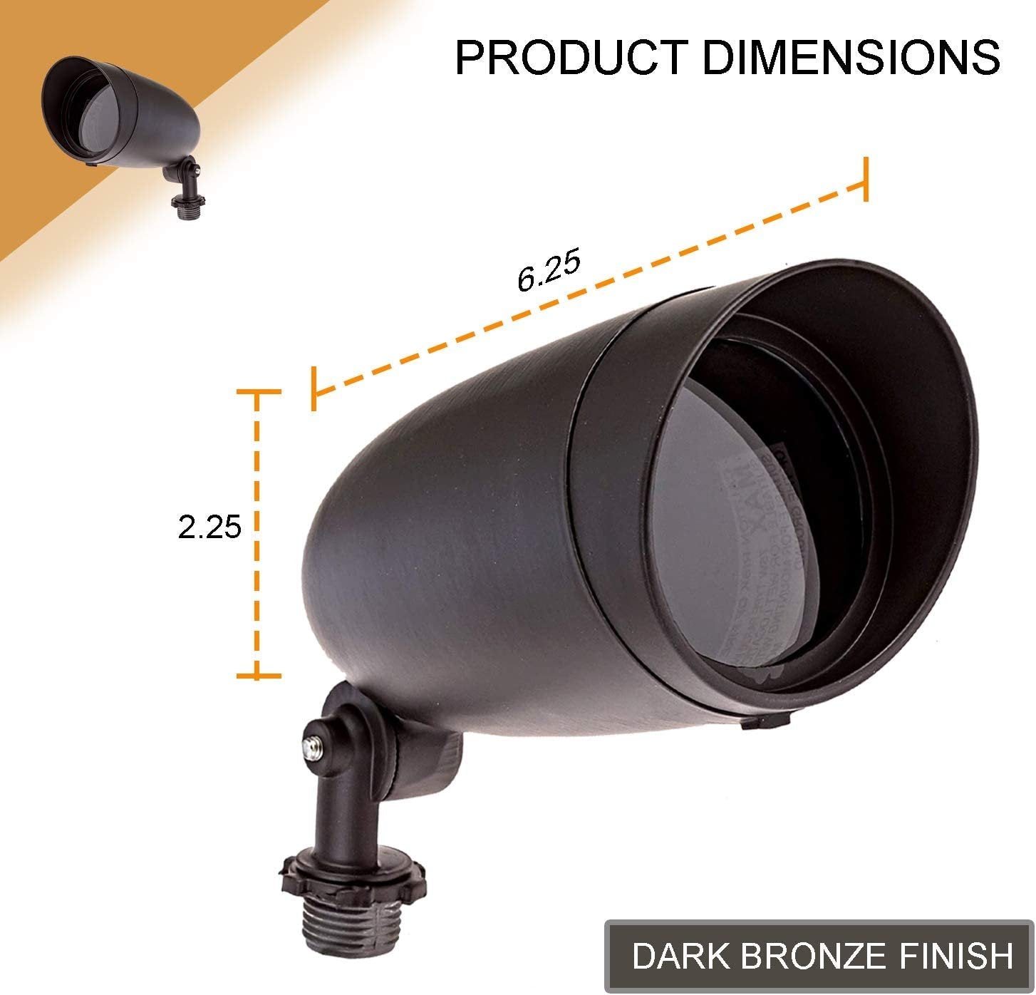 Dysmio Lighting One Light PAR20 120 Volt Die Cast Aluminum Durable Outdoor Landscape Security Lighting Flood, Dark Bronze