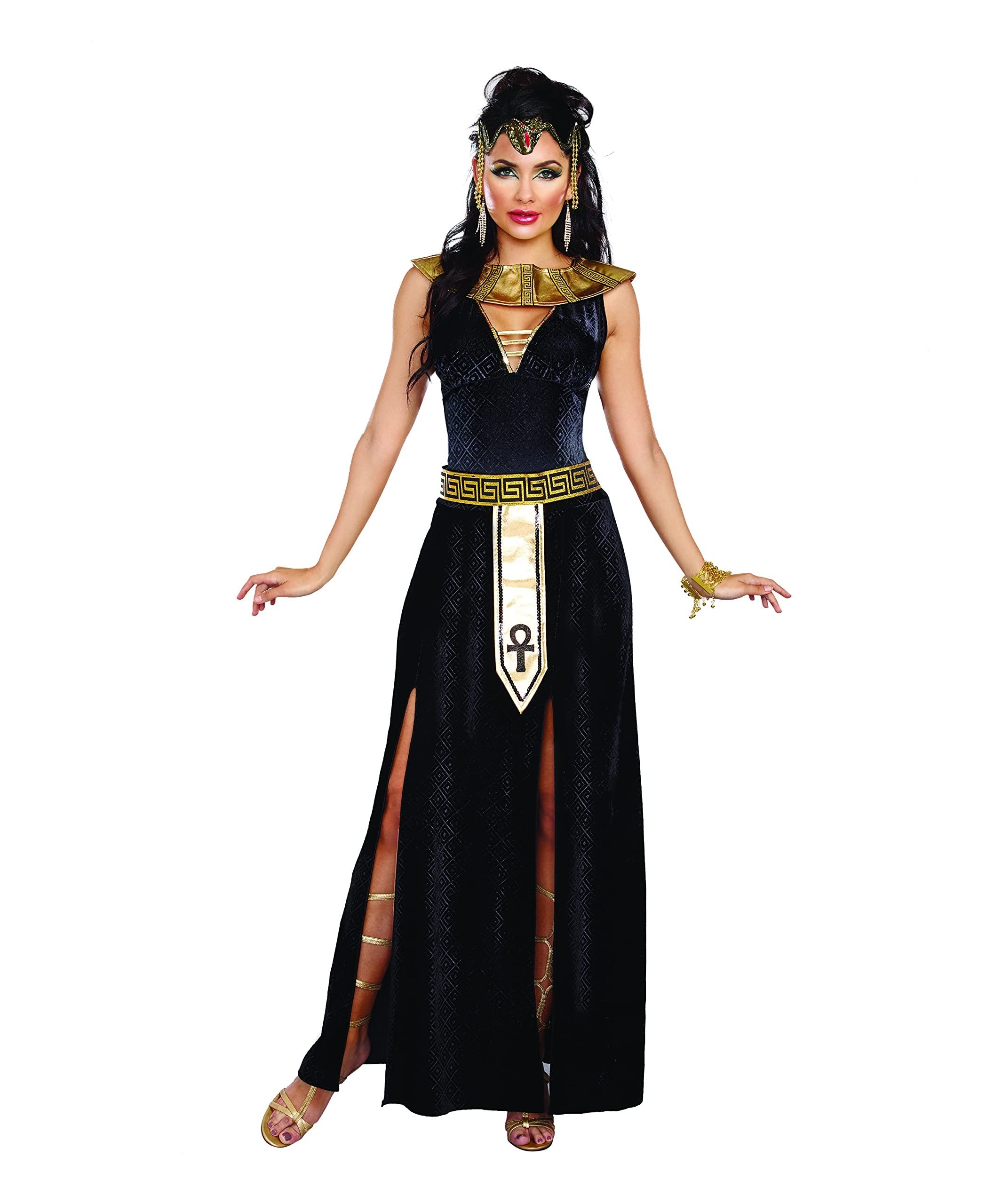 Dreamgirl Exquisite Cleopatra Costume Black/Gold XL - Free Shipping