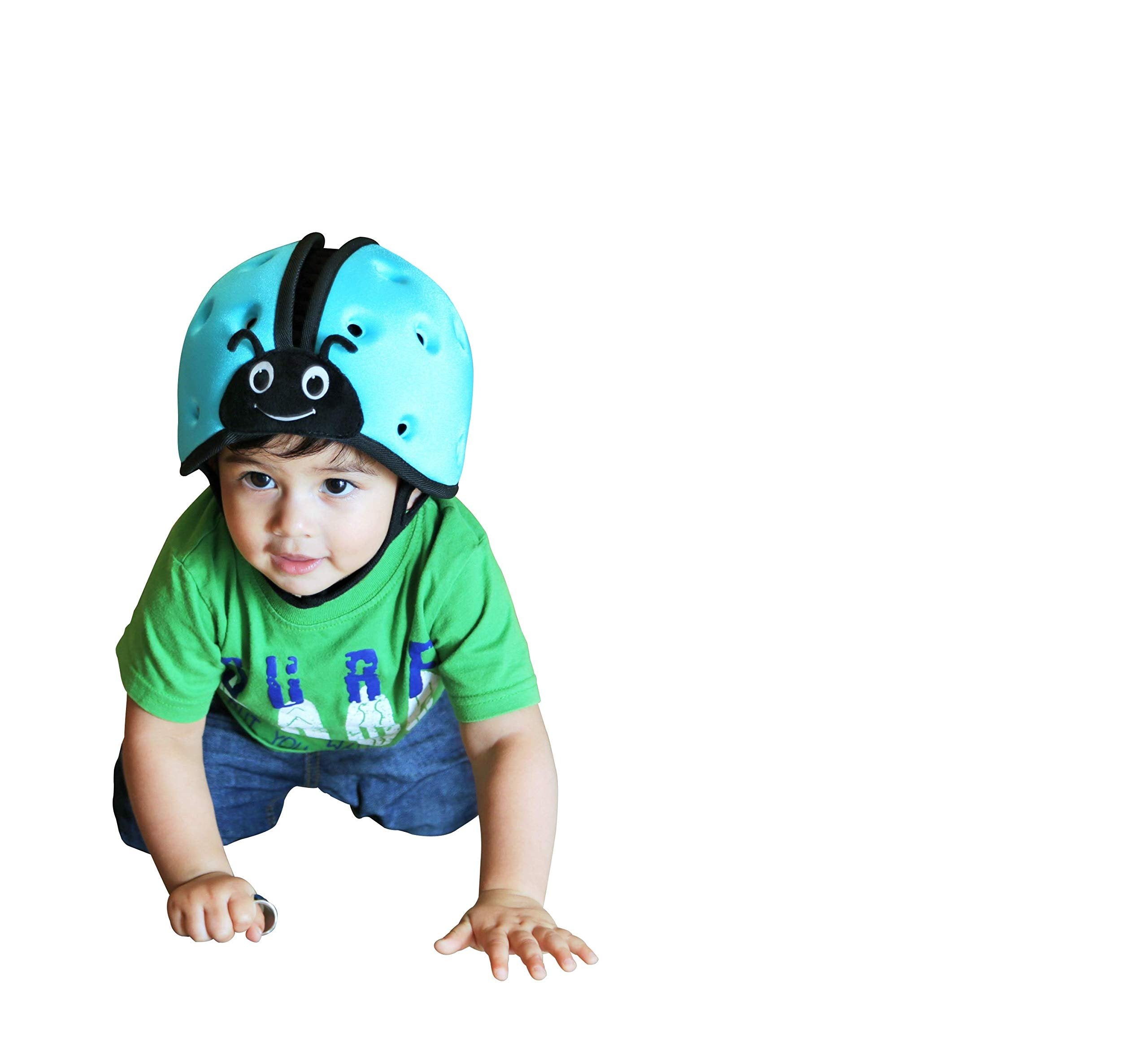 SafeheadBABY Infant Safety Helmet Ladybird Blue Size 1, Crawling Walking Protection, Ultra-Lightweight
