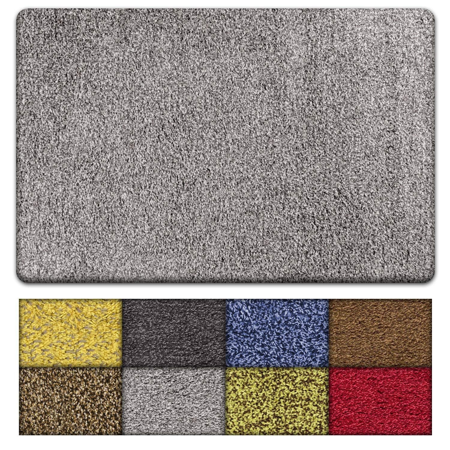 Kaluns 24x36 Gray Door Mat - Super Absorbent Mud Mat, Non Slip PVC Backing, Machine Washable
