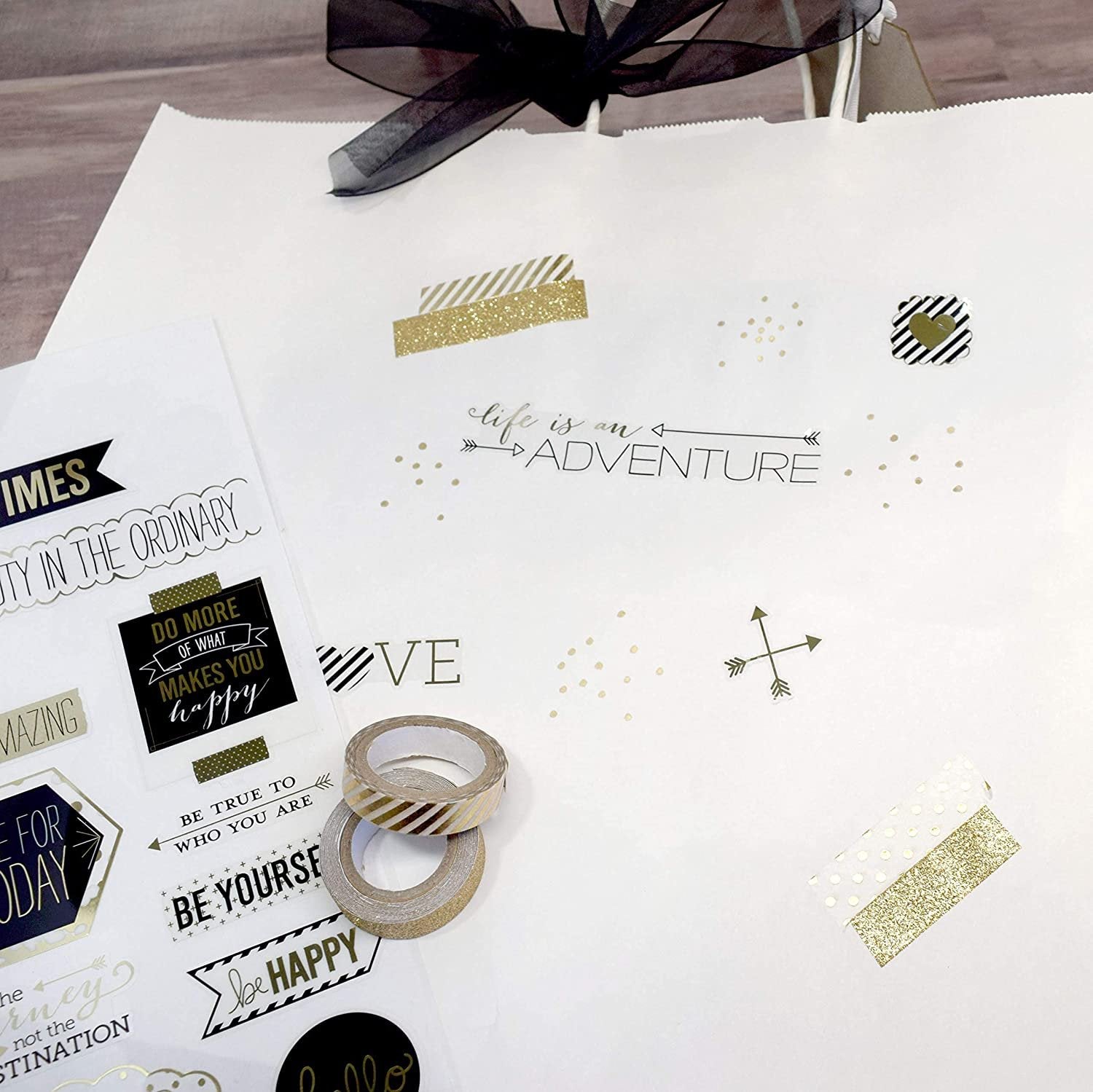 50 White Paper Bags with Handles 10x5x13 inches - Bulk Gift Bags, Kraft, Retail Bags - Size M/L