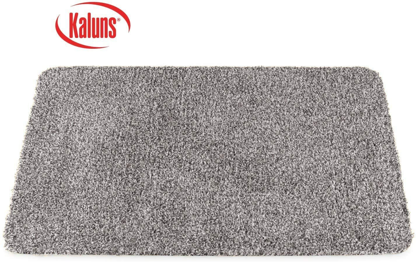 Kaluns Door Mat, Front Doormat, Super Absorbent Mud Mats, Doormats for Entrance Way, Entry Rug, Non Slip PVC Waterproof Backing, Shoe Mat for Entryway, Machine Washable (18x28 Gray)