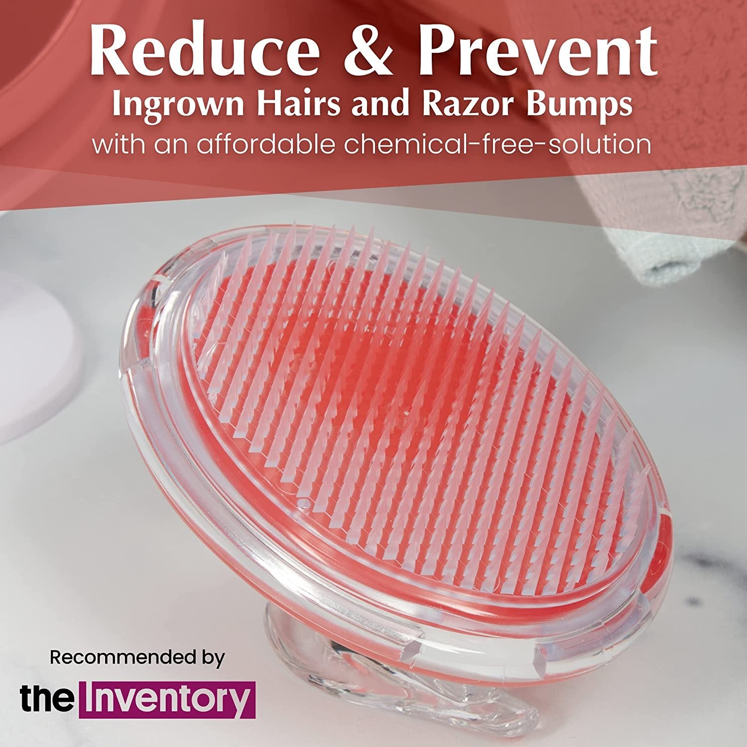 Exfoliating Brush to Treat and Prevent Razor Bumps and Ingrown Hairs - Eliminate Shaving Irritation for Face, Armpit, Legs, Neck, Bikini Line - Silky Smooth Skin Solution for Men and Women by Dylonic (Orange Single)