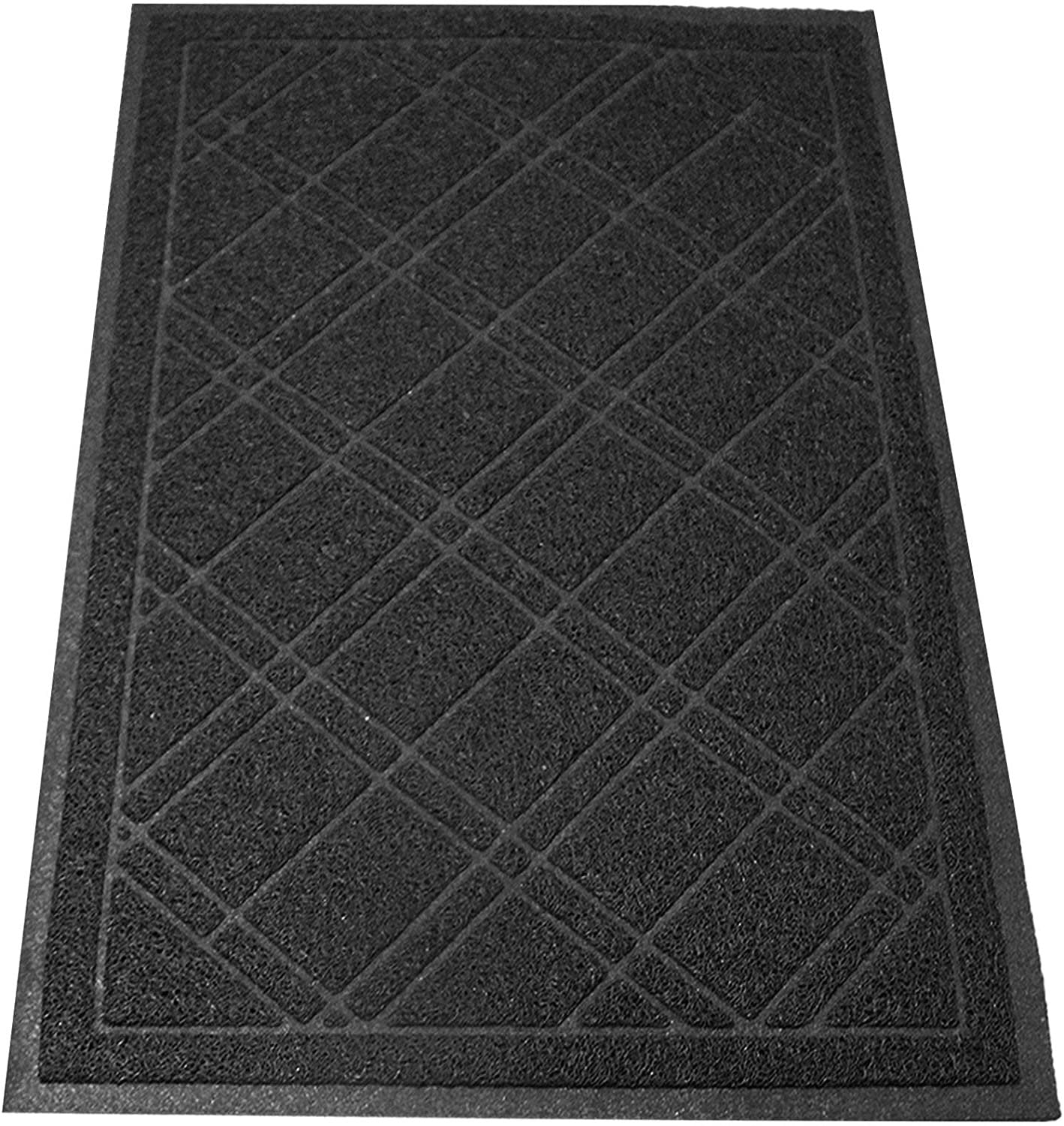 SlipToGrip Universal Door Mat – Plaid Design Size 35” x 23” – Anti Slip, Durable & Washable – Duraloop Mesh Entrance Outdoor & Indoor Welcome Mat – Dirt and Dust Absorber