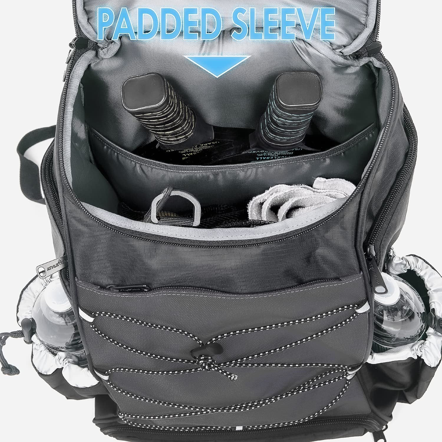 Athletico Pickleball Backpack - Pickleball Bags for Men or Women Includes Pickleball Ball Holder (Black)