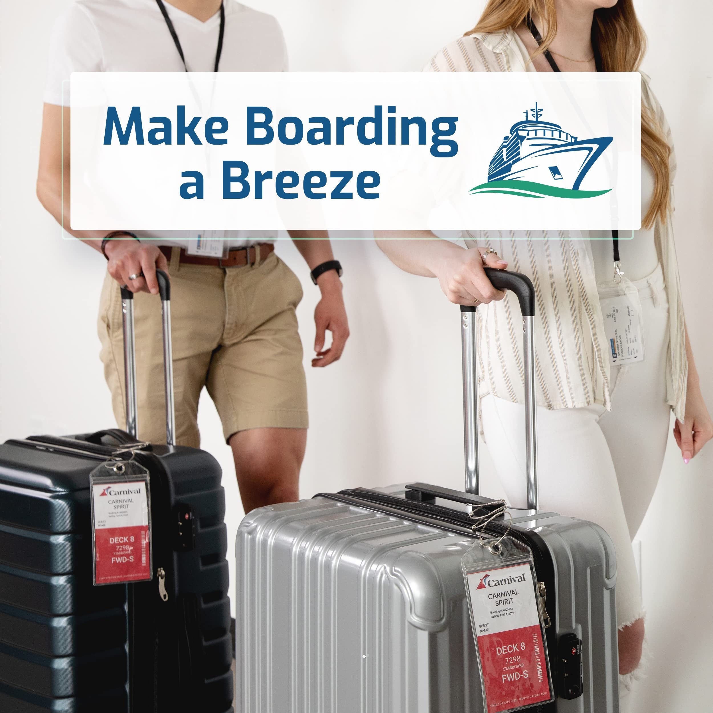 Highwind Cruise Luggage Tags for Suitcases | Compatible with Celebrity Cruise Luggage Tag Holder 2022 Cruise Luggage Tags Royal Caribbean Luggage Tag Holders Travel Essentials Cruise Lanyard - 4 Pack