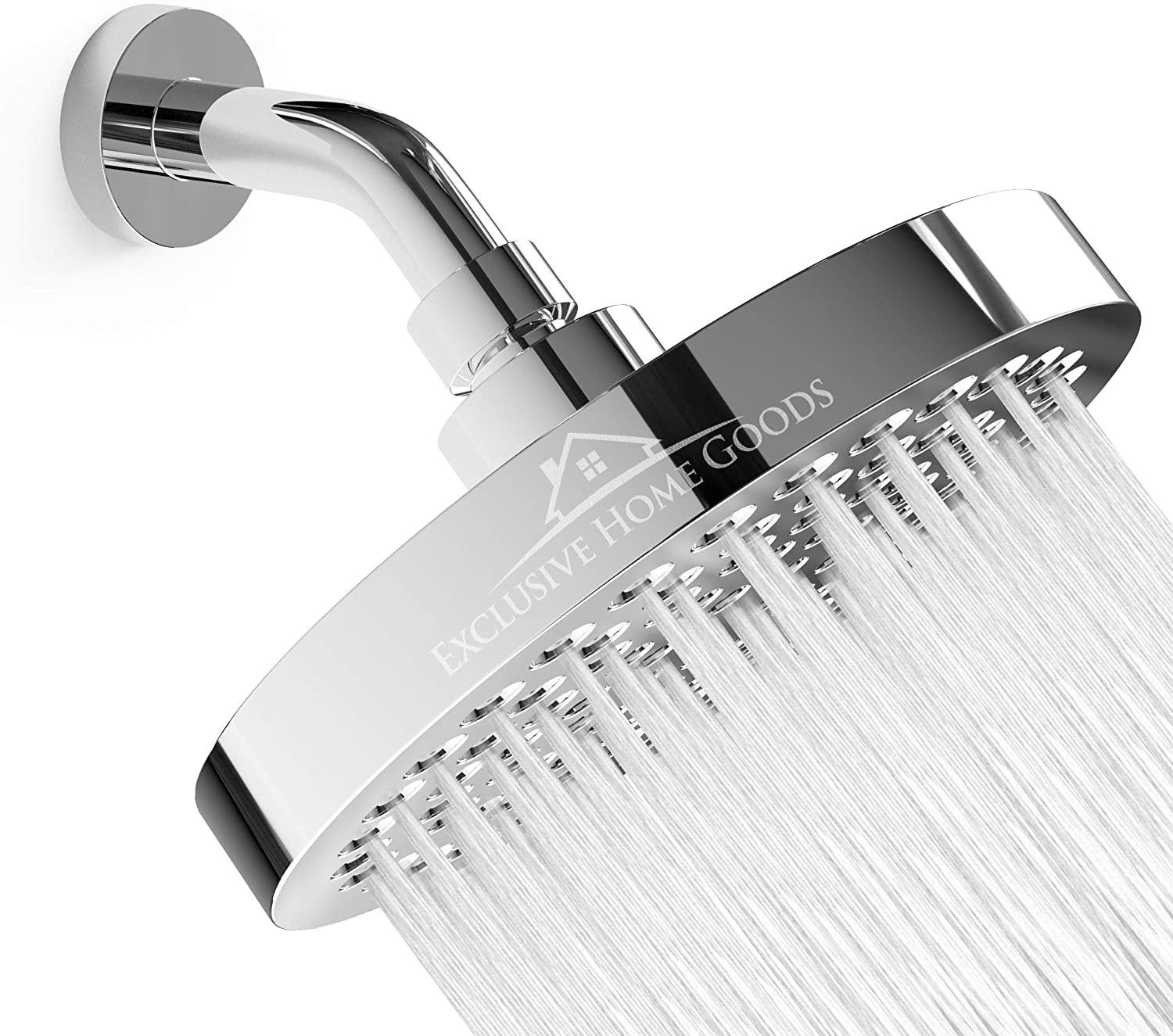 Luxury Rainfall Shower Head - High-Pressure showerhead Jets, rain shower head Ant-Clog Silicone Nozzles (1.8 GPM, Deluxe Chrome)