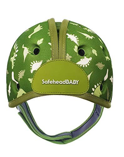 SafeheadBABY Infant Safety Helmet, Expandable & Adjustable, Dino Green,Ultra-Lightweight