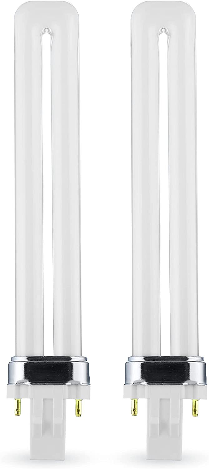(2 Pack) PL-13W 827, 2 Pin GX23, 13 Watt Single U-Shaped Twin Tube, Compact Fluorescent Light Bulb, Replaces Philips PLS13W27 GX23 and Sylvania CF13DS827 GX23