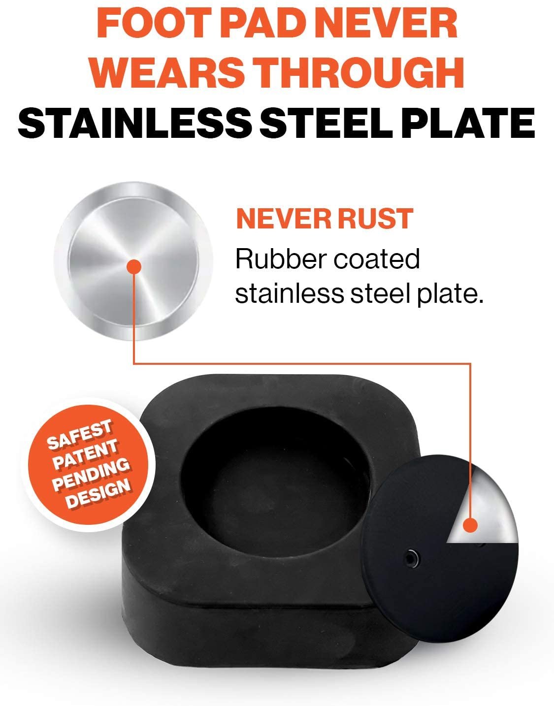 4 Pack SlipToGrip Washer Dryer Pads - BE QUIET Non Vibration, Stainless Insert - PATENTED, FREE Ship & Return