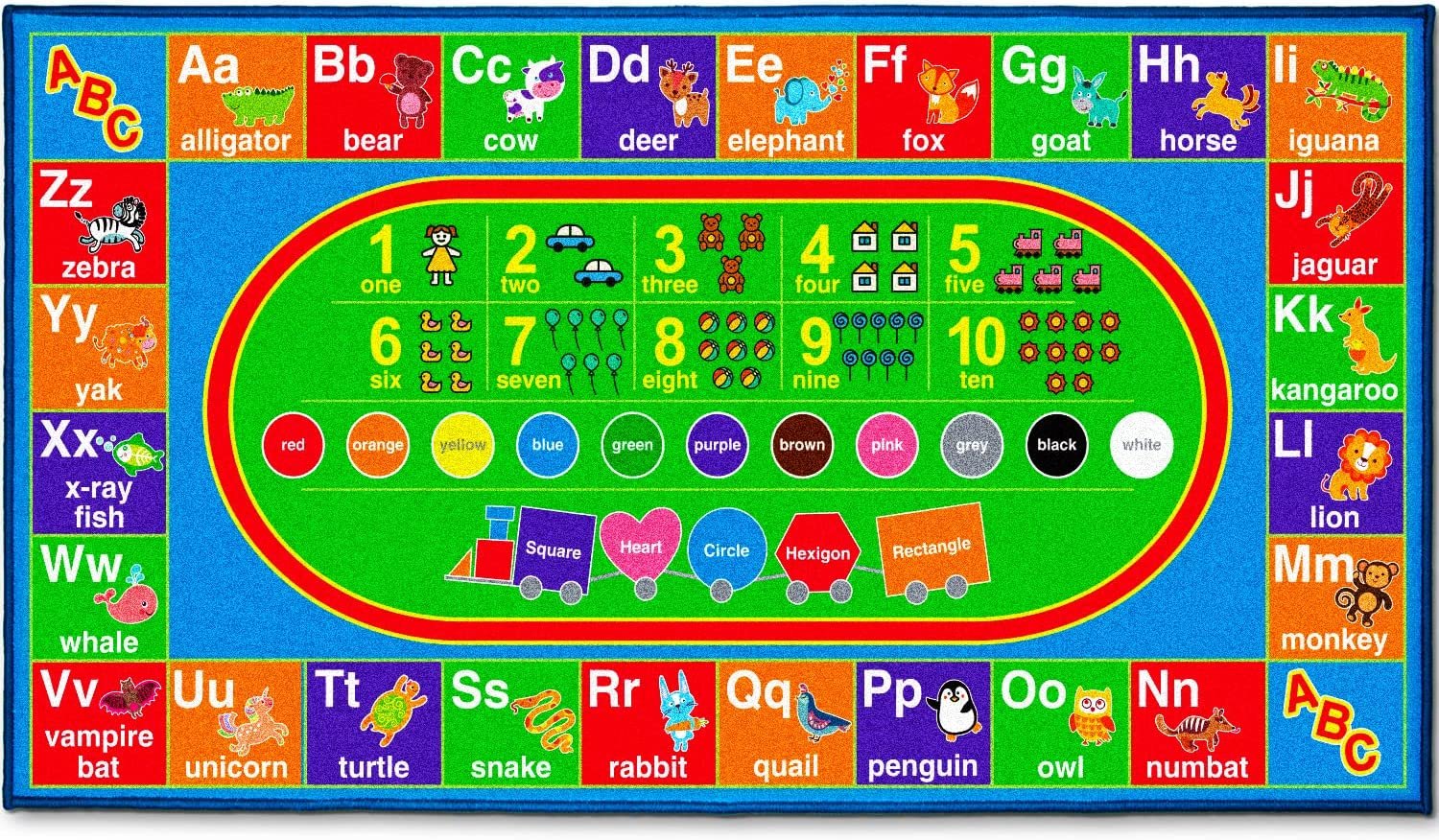 Toyvelt Kids Playmat Car Rug -Educational Car Rugs for Kids Road and Traffic Carpet Multi Color Play Rug - Kids Rugs for Playroom & Kids Bedroom Best Car Rugs for Kids and Kids Play Rug Ages 3 4 5 6