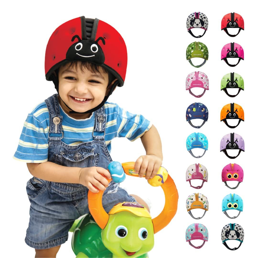 SafeheadBABY Infant Safety Helmet - Red, Expandable & Adjustable, Ultra-Lightweight (1 Pack)
