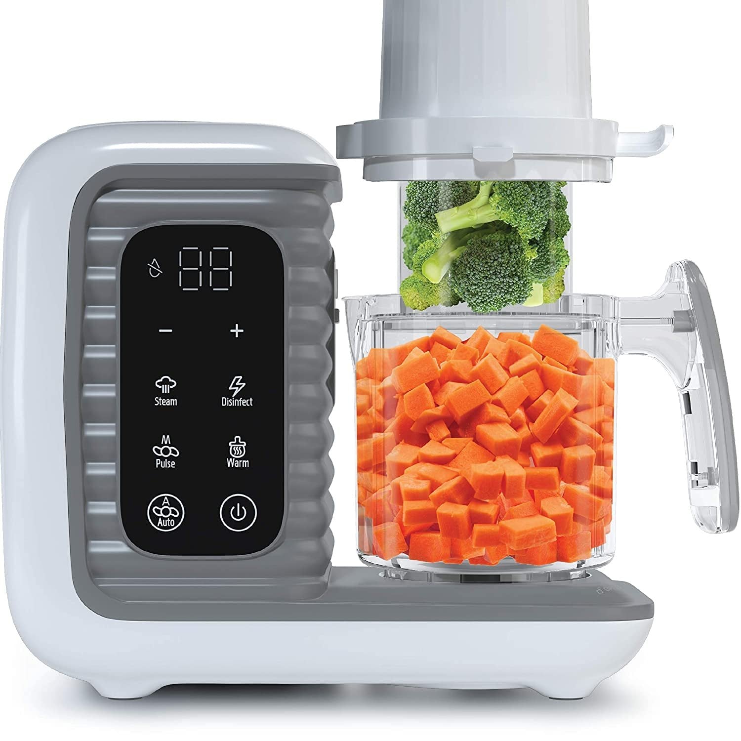 CHILDREN OF DESIGN Smart Baby Food Maker 8-in-1 Steamer Blender Cooker - Grey, 11.9x11.7x7.6