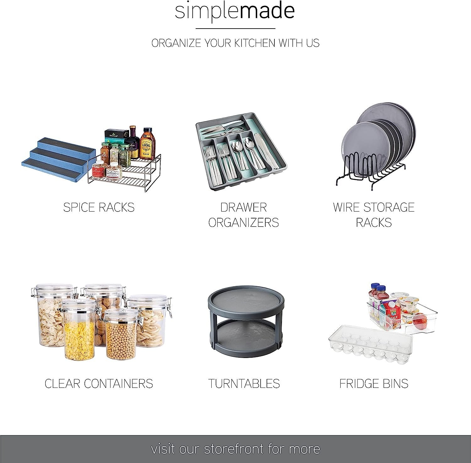 SIMPLEMADE Kitchen Drawer Silverware Organizer Tray - 6-Slot Small Flatware Holder and Utensil Holder - Desk Drawer Organizer - Storage for Kitchen, Office, Bathroom