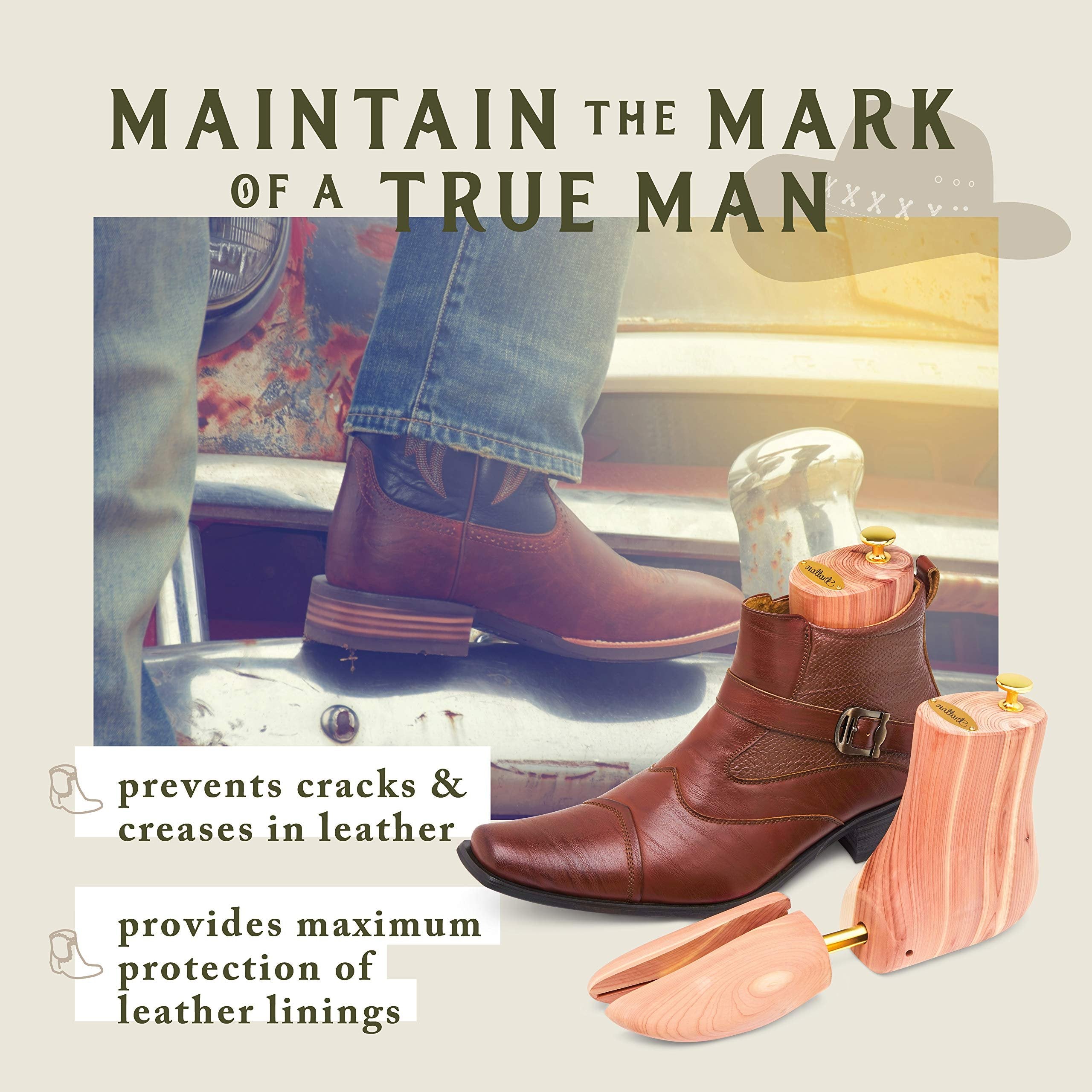 Stratton Cedar Boot Tree for Men - Size Medium 7-8.5 - Aromatic Red Cedar - Free Shipping & Returns