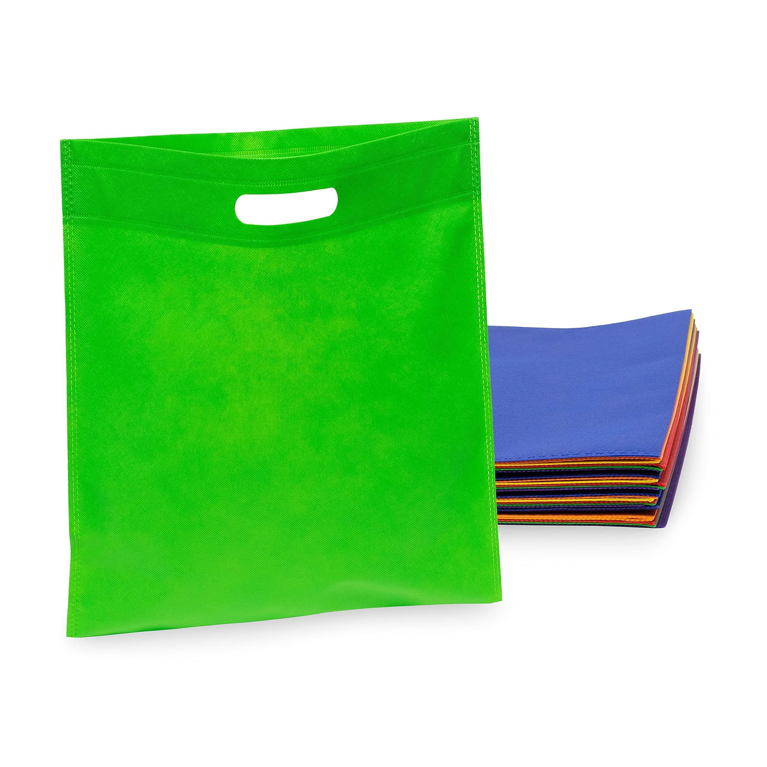 25 Pack Multicolor Cloth Bags - Reusable Thank You Totes for Retail & Small Business (15x16)