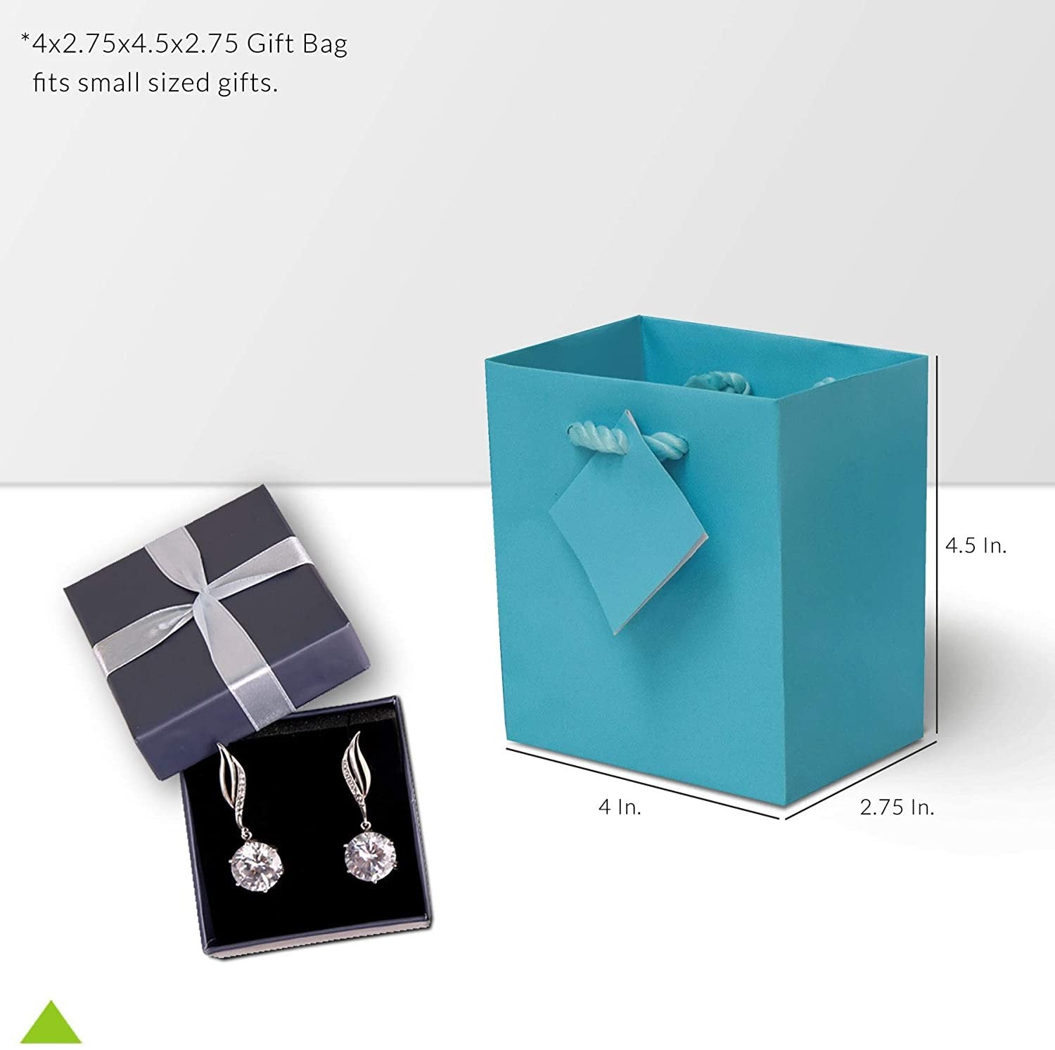 12 Pack 4x2.75x4.5 Turquoise Gift Bags with Handles- Designer Solid Teal Paper for Parties, Weddings, and Holidays
