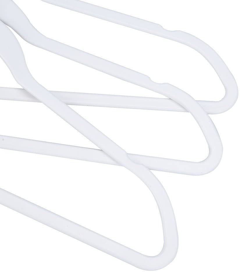 Quality Hangers Clothes Hangers 50 Pack - Non-Velvet Plastic Hangers for Clothes -Heavy Duty Coat Hanger Set -Space-Saving Closet Hangers with Chrome Swivel Hook, Functional Non-Flocked Hangers, White