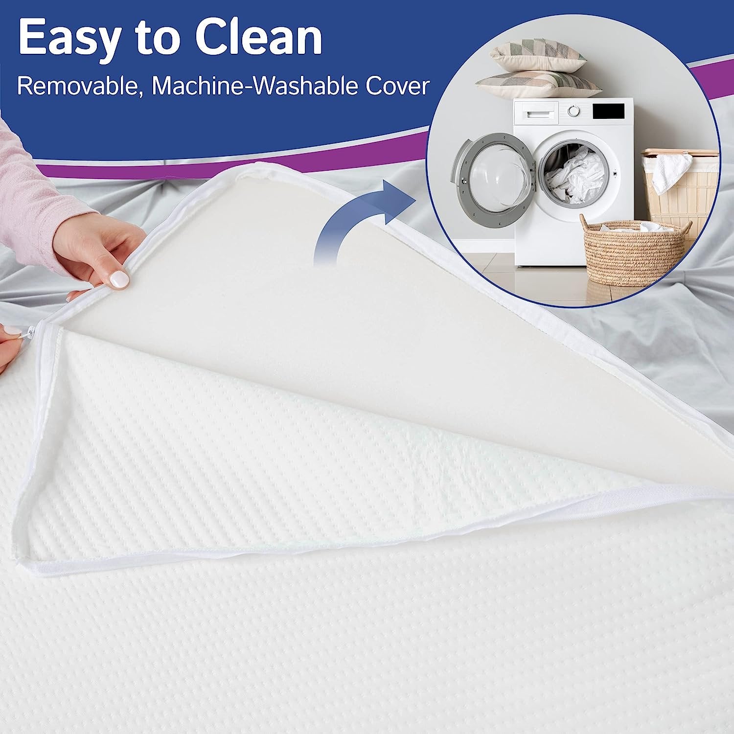Ebung Leg Pillow Cover - Fits Leg Elevation Pillow - Replacement Cover Only - Washable