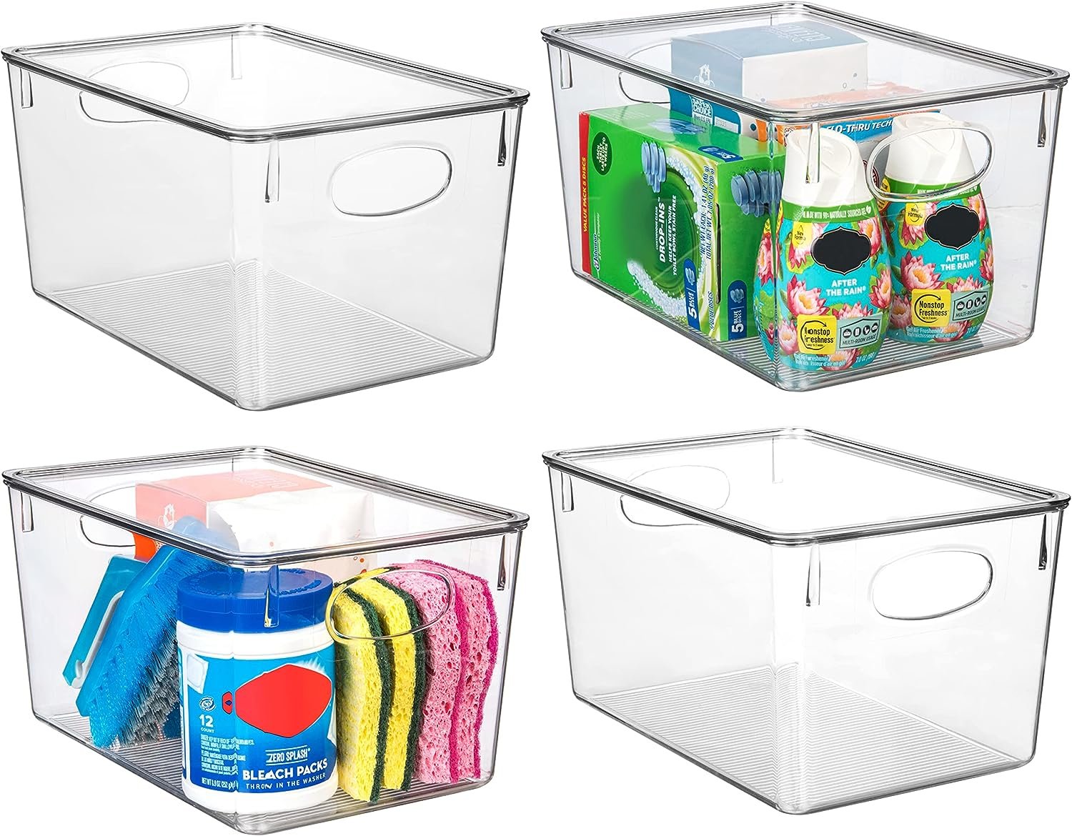 ClearSpace Plastic Storage Bins With lids – Perfect Kitchen Organization or Pantry Storage – Fridge Organizer, Pantry Organization and Storage Bins, Cabinet Organizers