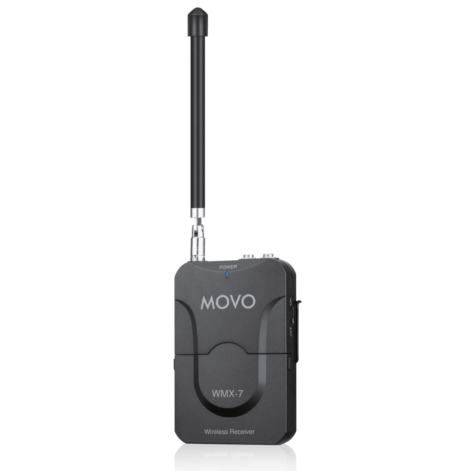 Movo WMX-7 RX Wireless Receiver for WMX-7 VHF Wireless Microphone System (Receiver Only)- Wireless Receiver for Handheld Microphones, Lavalier Mic Transmitters- Bodypack Receiver for Events, Recording