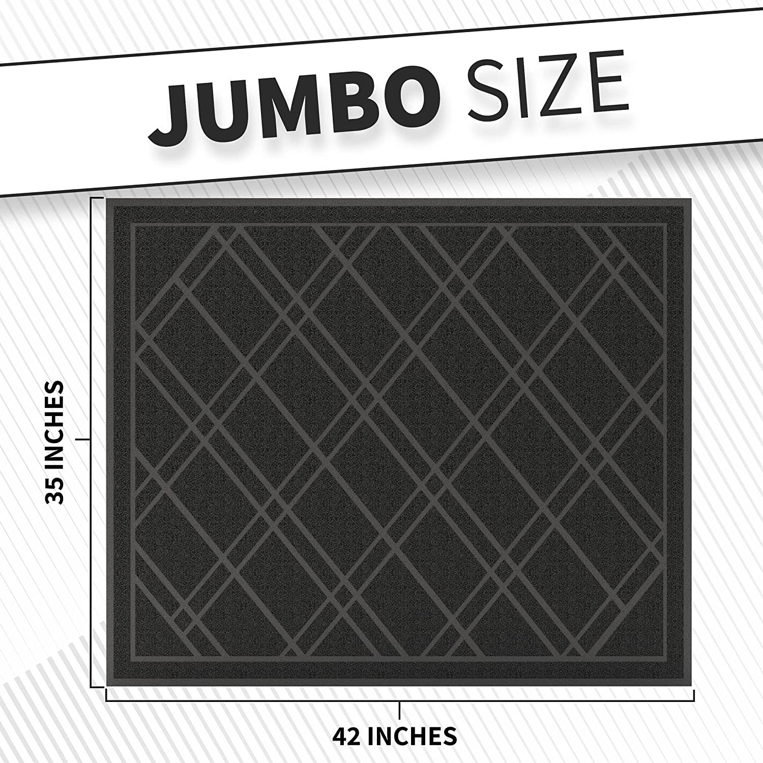 SlipToGrip Universal Door Mat – Plaid Design Size 35” x 23” – Anti Slip, Durable & Washable – Duraloop Mesh Entrance Outdoor & Indoor Welcome Mat – Dirt and Dust Absorber