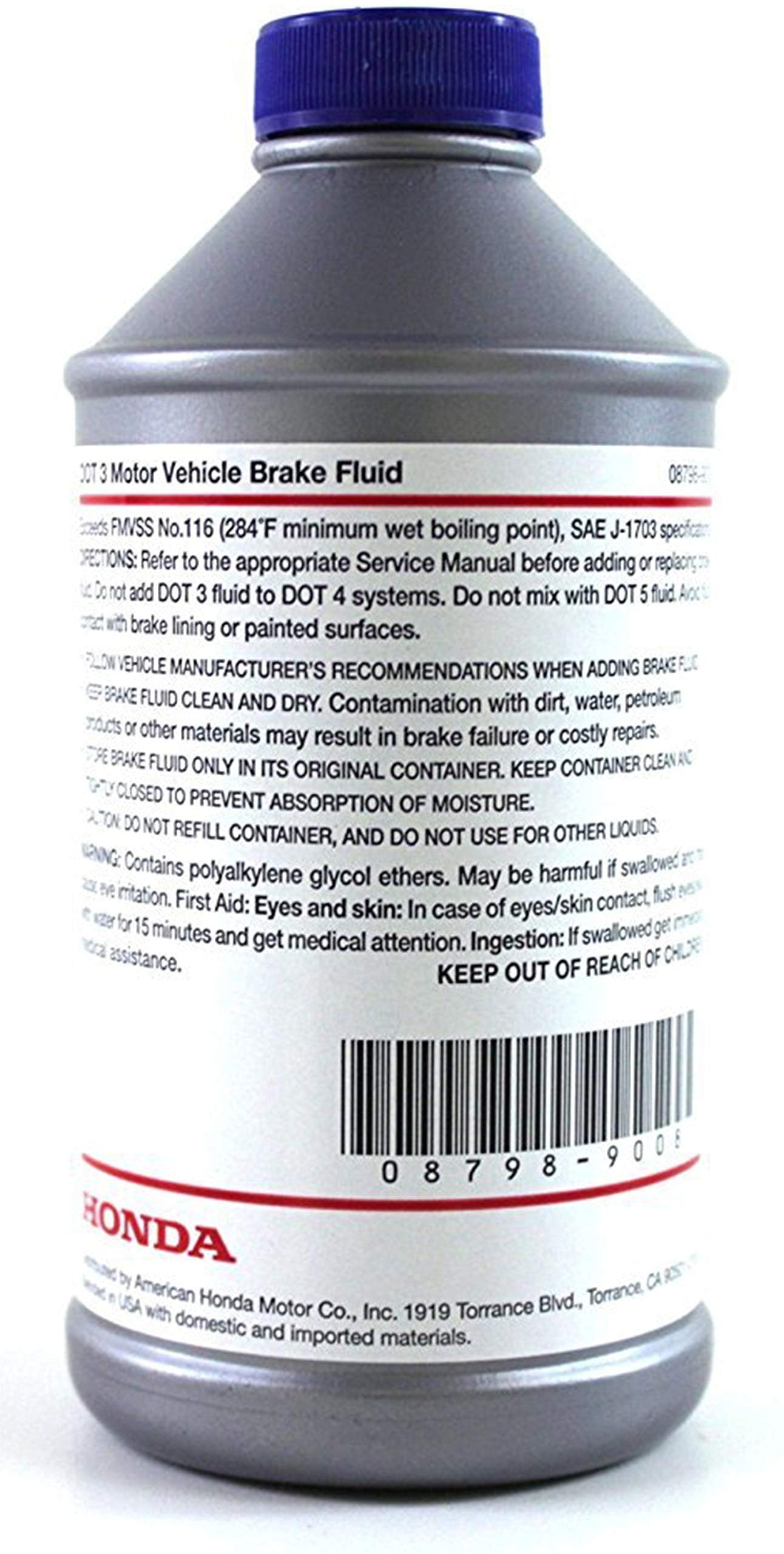 Honda. Genuine Fluid 08798-9008 DOT 3 Brake Fluid - 12 oz.