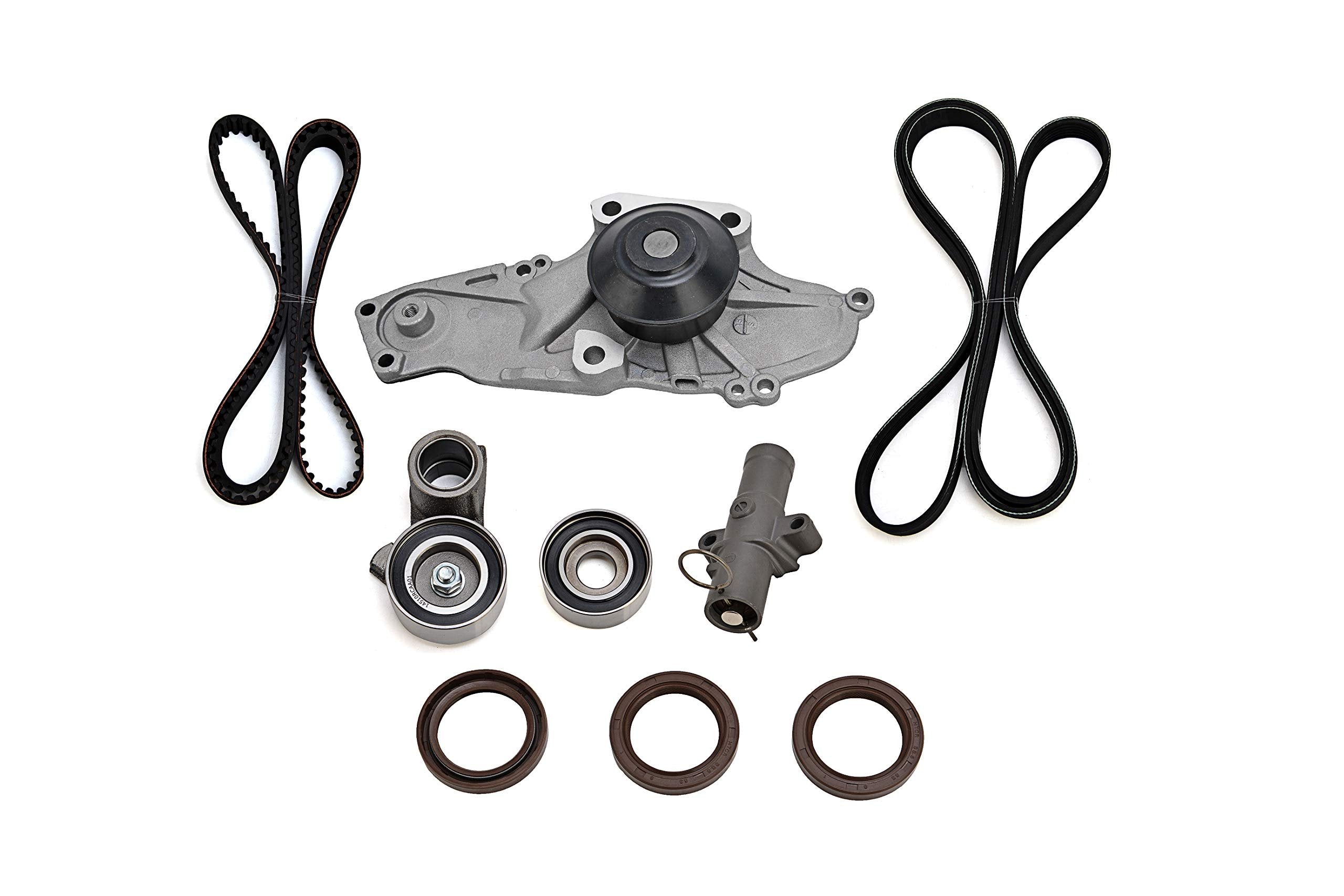 Timing Belt Water Pump Kit Honda Acura Saturn Vehicles Accord Odyssey Pilot TL RL MDX Vue - - Replaces TKH002 TCKWP329 19200-RDM-A02 19200-RDV-J01