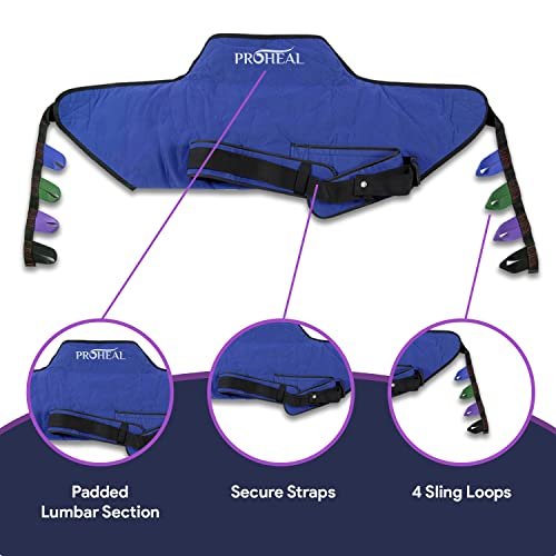ProHeal Universal Sit to Stand Lift Sling, Large, 44"L x 16" - Polyester Slings for Patient Lifts - Compatible with Hoyer, Invacare, McKesson, Drive, Lumex, Joerns and More