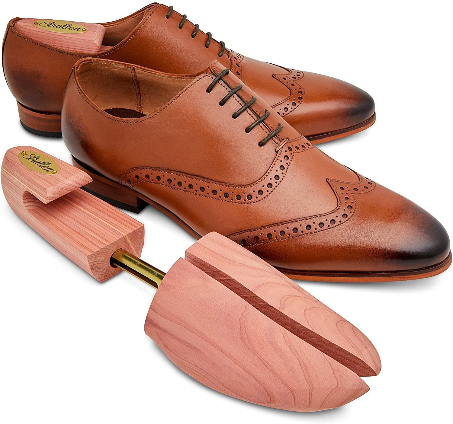 Stratton MEN’S ADJUSTABLE SPLIT TOE CEDAR SHOE TREE | GROWN IN USA | GREAT GIFT FOR MEN!