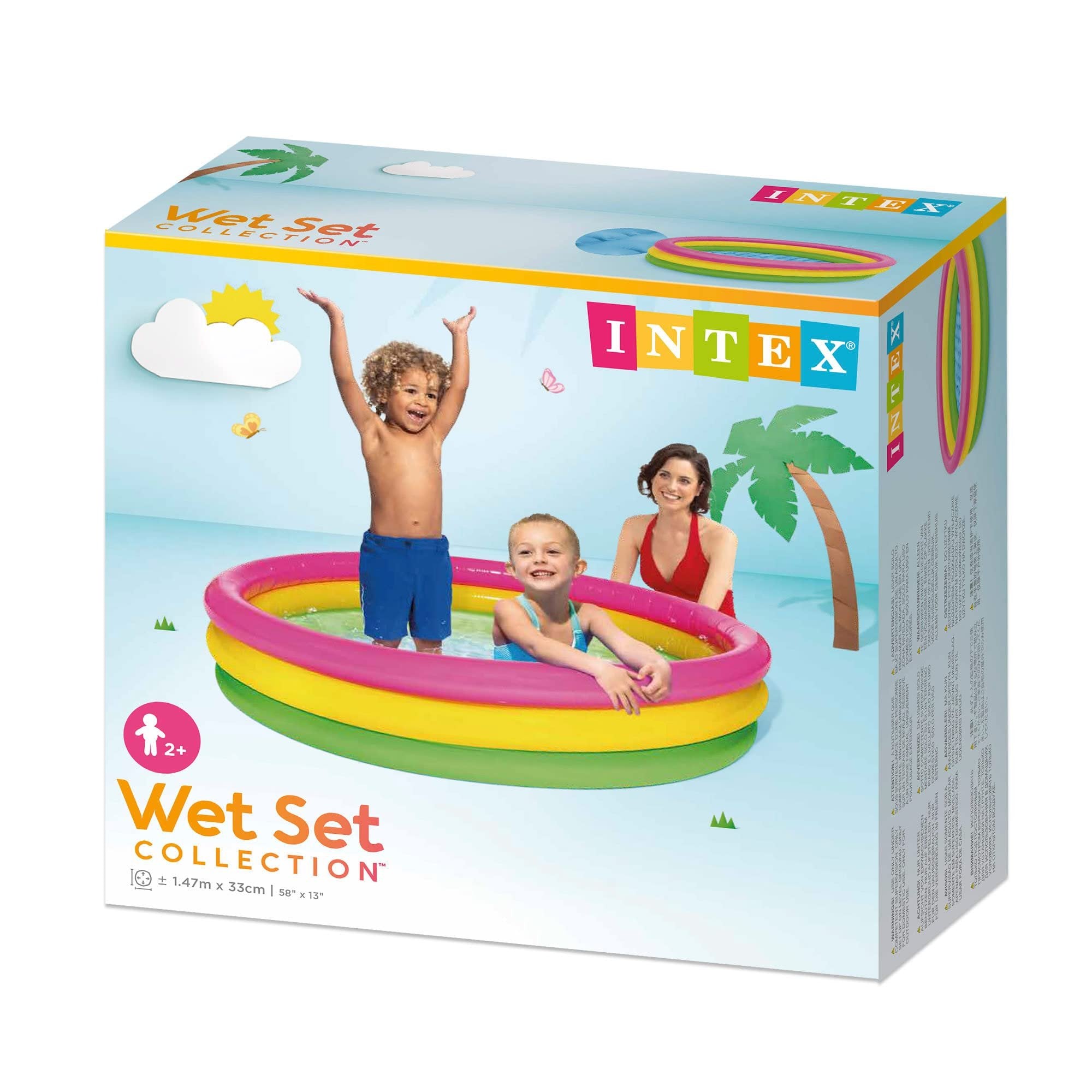 Intex Kiddie Pool - Kid's Summer Sunset Glow Design - 58" x 13"