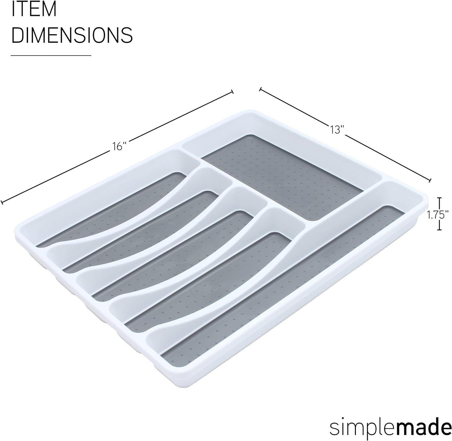 SIMPLEMADE Kitchen Drawer Silverware Organizer Tray - 6-Slot Small Flatware Holder and Utensil Holder - Desk Drawer Organizer - Storage for Kitchen, Office, Bathroom