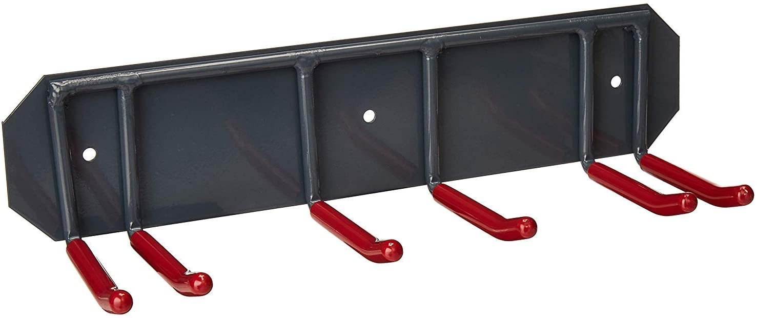 Wall Mounted Rack Organizer for Skis and Poles Heavy Duty Horizontal Wall Ski Rack Garage Storage with Metal Frame and Padded Hooks Indoors Outdoors Premium Wall Hooks (Medium Holds 2 Set of Ski's)