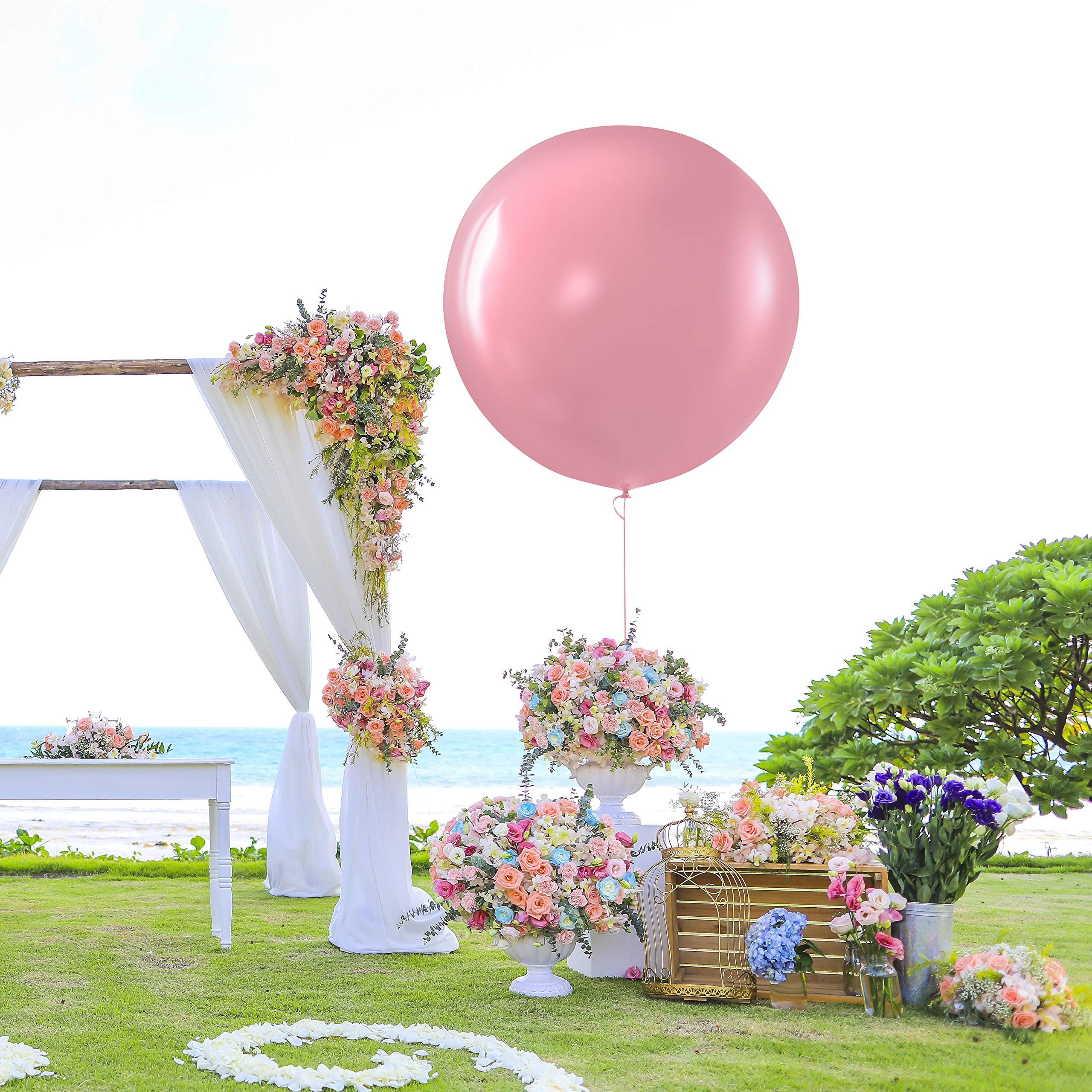 PREXTEX 36 Light Pink Jumbo Balloons - Perfect for Weddings, Parties, and Photoshoots - Pack of 8"