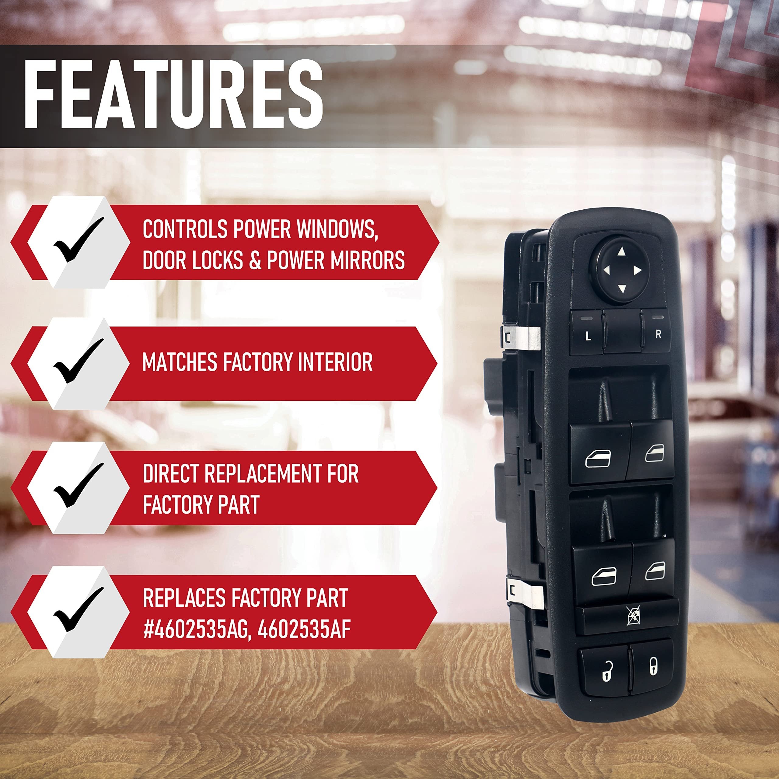 Chrysler Dodge Van Power Window Switch - Driver Side - 08-09 Town & Country, Grand Caravan  - Free Shipping