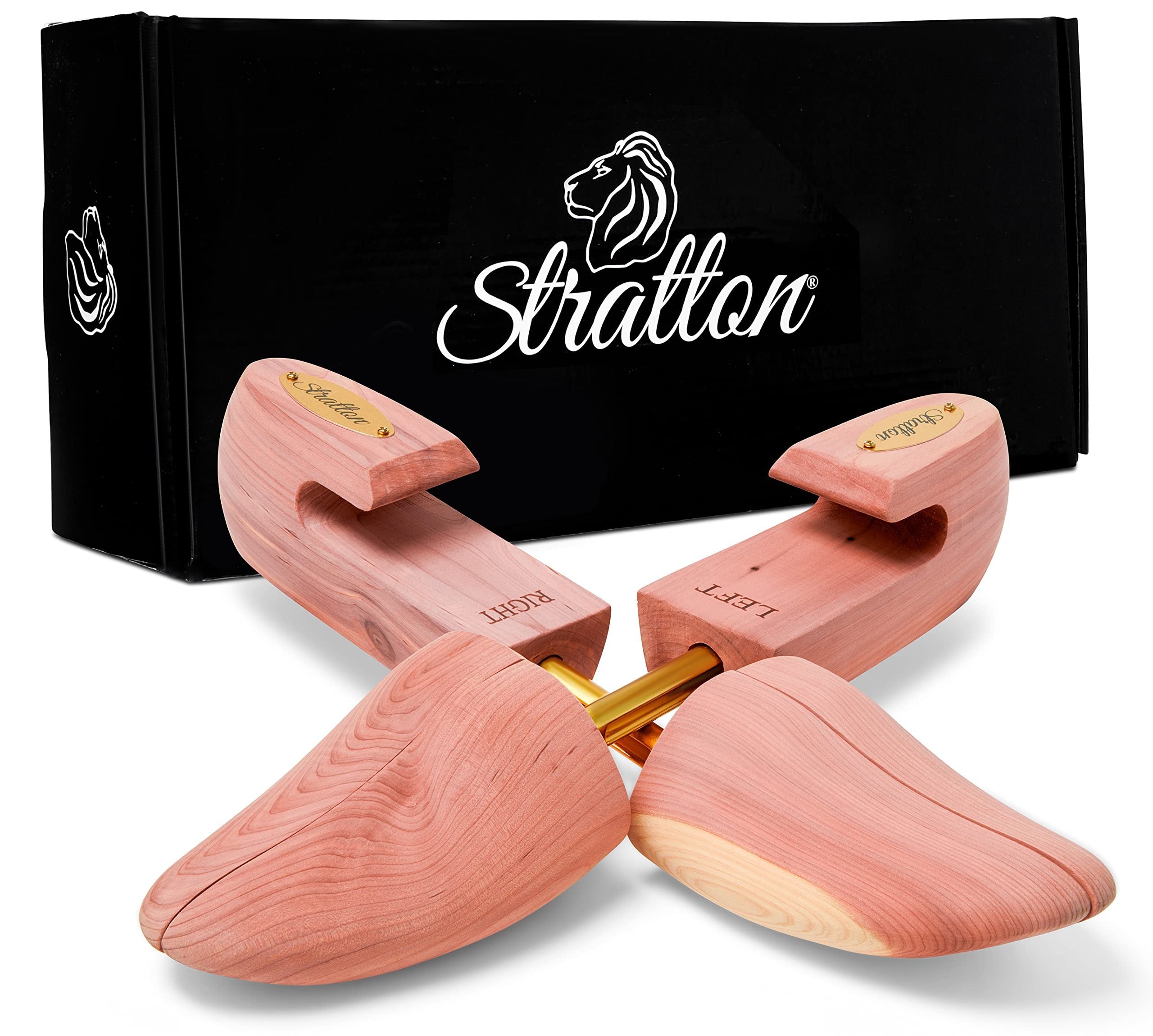 Stratton MEN’S ADJUSTABLE SPLIT TOE CEDAR SHOE TREE - GROWN IN USA (Medium / 8.5-9.5 US, 1-pack)