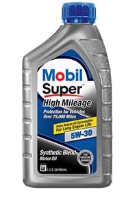 Mobil Super (112906-6PK) High Mileage 5W-30 Motor Oil - 1 Quart, (Pack of 6)  - Like New