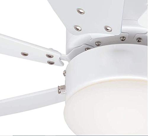 Ciata Lighting Turbo Swirl 30-Inch Ceiling Fan in White Finish with Dimmable LED Light Fixture in Opal Frosted Glass with White Blades  - Very Good