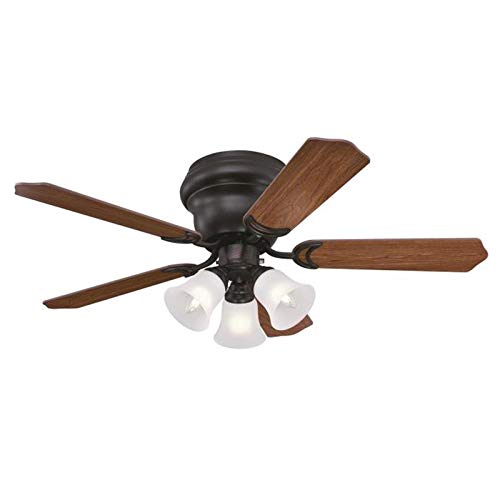 Ciata Lighting 42 Inch Contempra Trio Indoor Ceiling Fan with Dimmable LED Light Fixture in Frosted Glass with Reversible Blades  - Like New