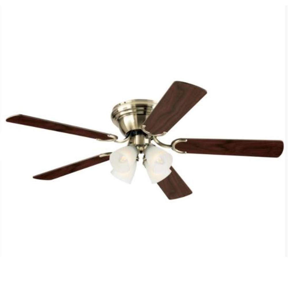 Ciata Lighting 52 Inch Contempora IV Indoor Ceiling Fan with Dimmable LED Light Fixture in Ribbed Glass with Reversible Blades  - Like New
