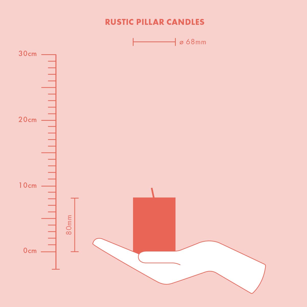 BOLSIUS Rustic Pillar Candle (Pack 4)  - Like New