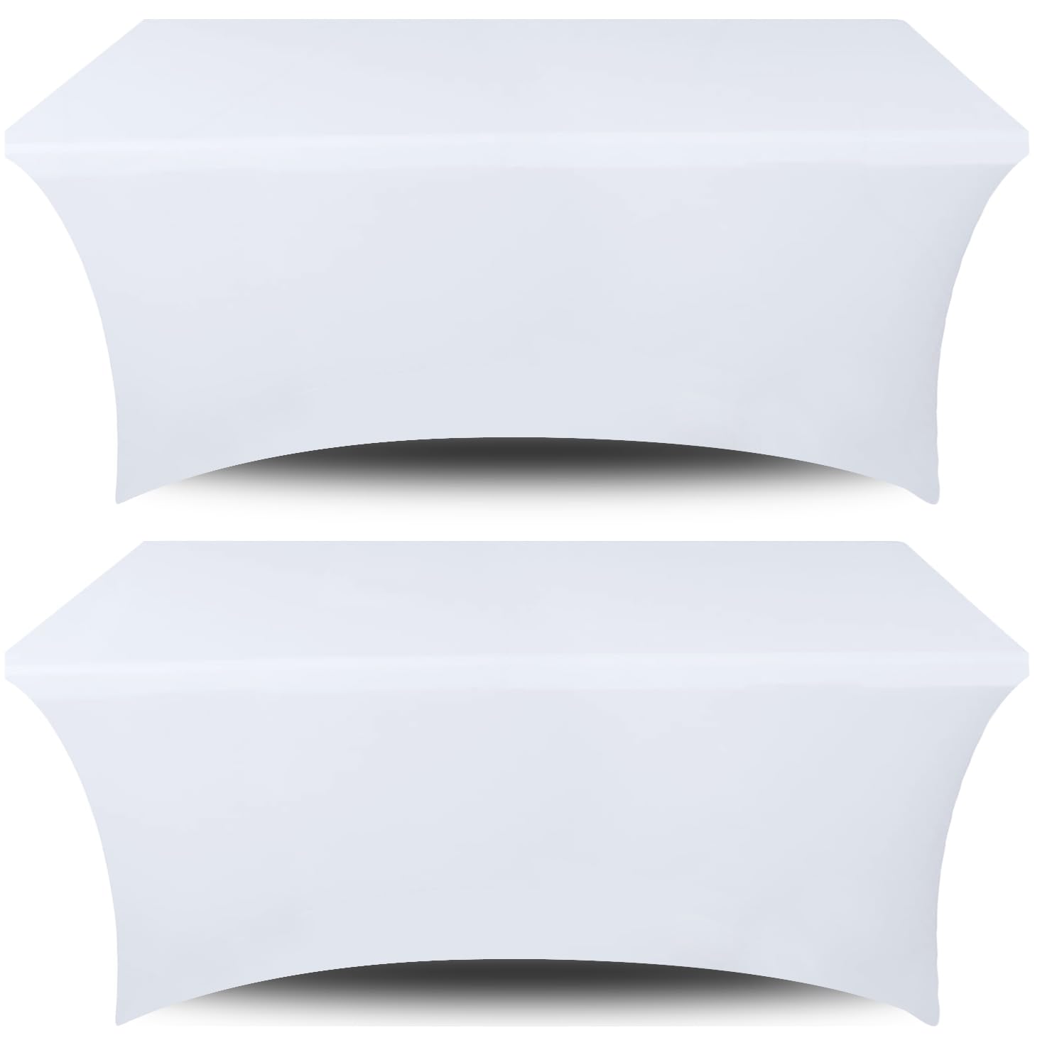 Stretch Spandex Table Covers 6FT, Pack of 2 Fitted Tablecloths for Rectangle Tables, Stretchy Wrinkle Resistant Folding Table Cover, White  - Acceptable
