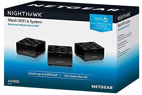 Netgear Nighthawk Whole Home Mesh WiFi 6 System, 3-Pack (MK63-100NAS)  - Acceptable