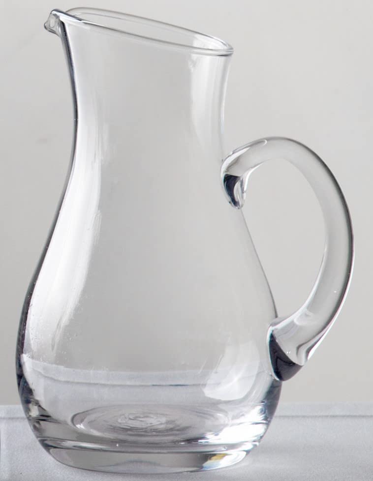 Glass Water Pitcher with Spout � Elegant Serving Carafe for Water, Juice, Sangria, Lemonade, and Cocktails � Crystal-Clear Glass Beverage Pitcher.  - Acceptable