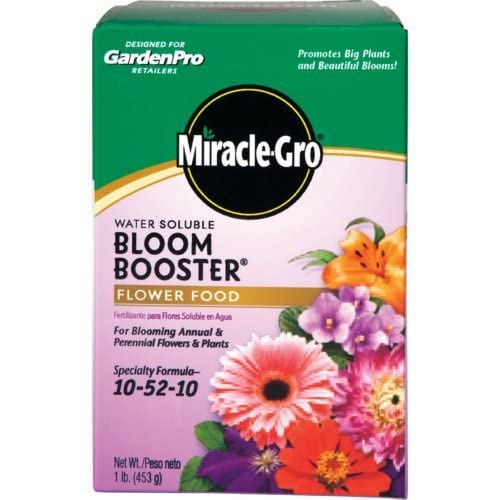 Miracle-Gro, 1-Pound 1360011 Water Soluble Bloom Booster Flower Food, 10-52-10, 1 Pack